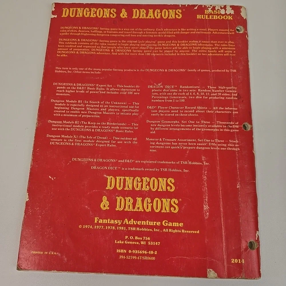 Dungeons‎ & Dragons Basic Rules 1 1980 1st Printing + Expert, Log, & Module READ